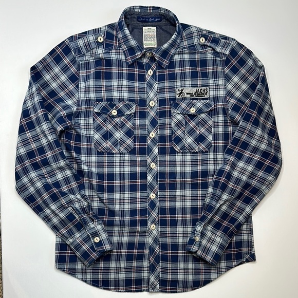 Jachs Men's Blue Plaid Shirt - Picture 2 of 8